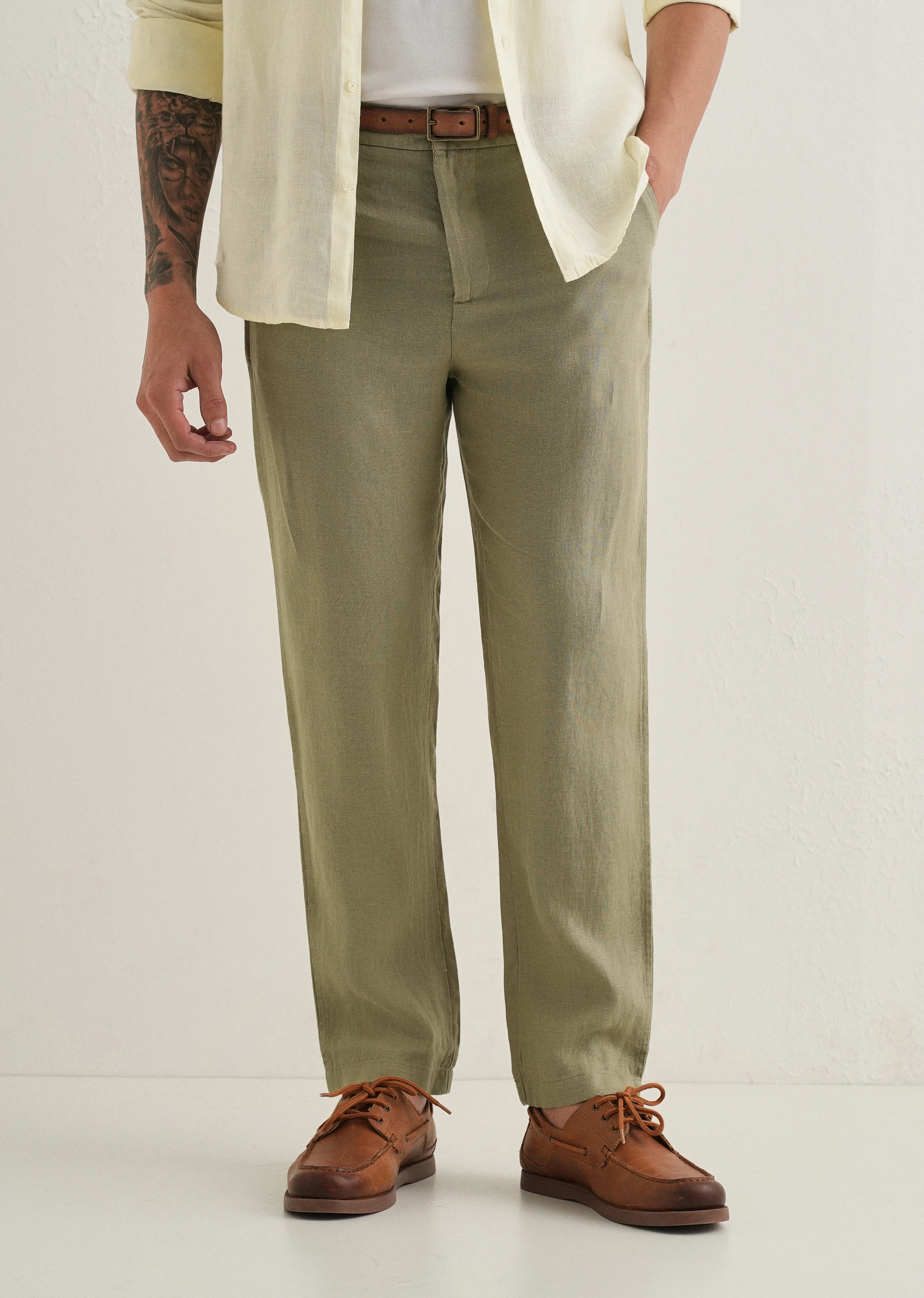 Fern Green Linen Pant