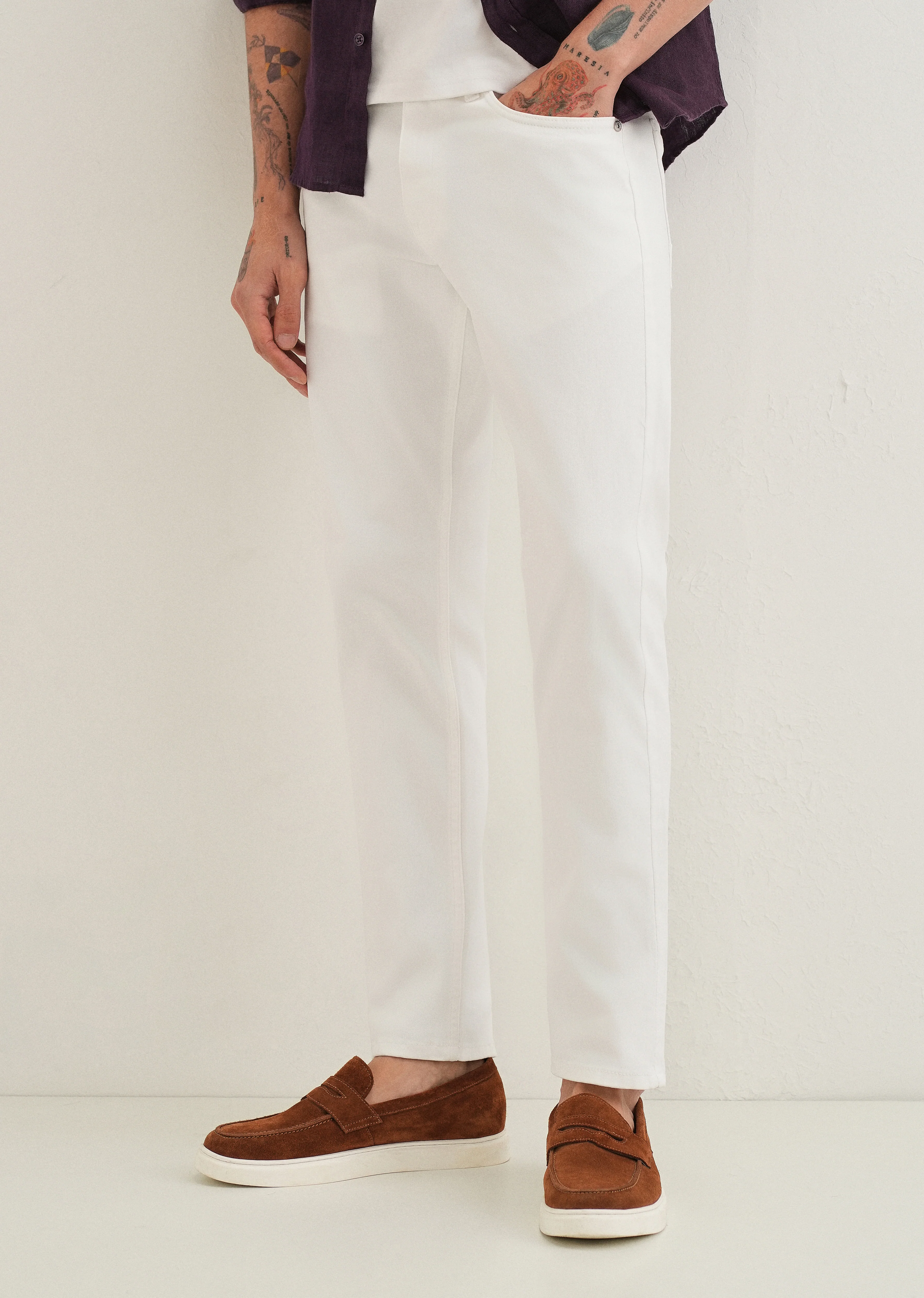 White Ankle Fit Jeans